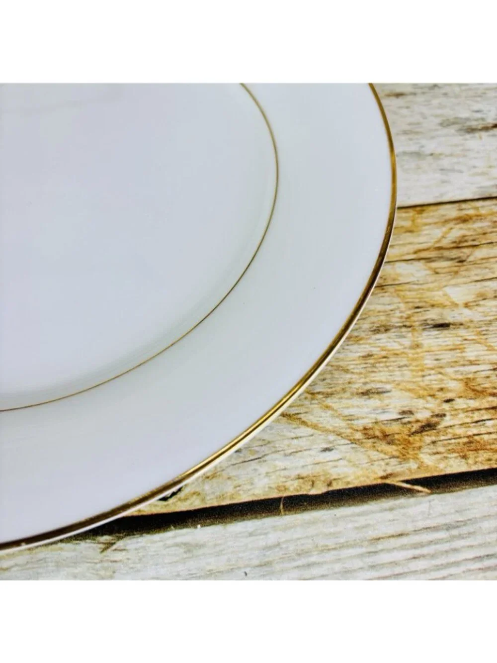 Vintage Noritake DAWN White Gold Trim Verge Japan Porcelain Dinner Plates Set 4